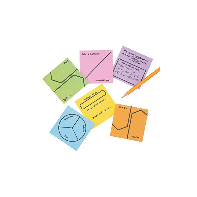 Fun Express Sticky Notes - Reading Response - 12 Pieces