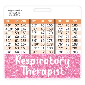 Plifal Respiratory Therapist Badge Buddy Card Holder Nursing Accessories Horizontal ID Name Identification Tags Nurse Work W Height & Weight Conversion Charts