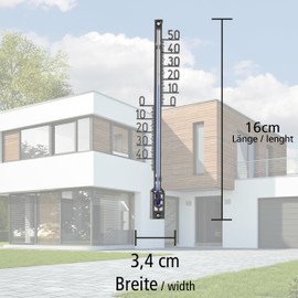 Lantelme Pack of 5 Analogue Plastic Garden Thermometers, 16 cm Length, Temperature -40 to +50 °C, Weatherproof in Black, Thermometer for Outdoor Garden Indoor Show Thermometer (Black)