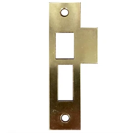 3-7/8" Satin Brass Door Strike Plate Latch for Mortise, Antique, Vintage, Solid Brass Striker/Keeper (Replacement for 3-3/4" and 3-13/16" Strikes), 96mm