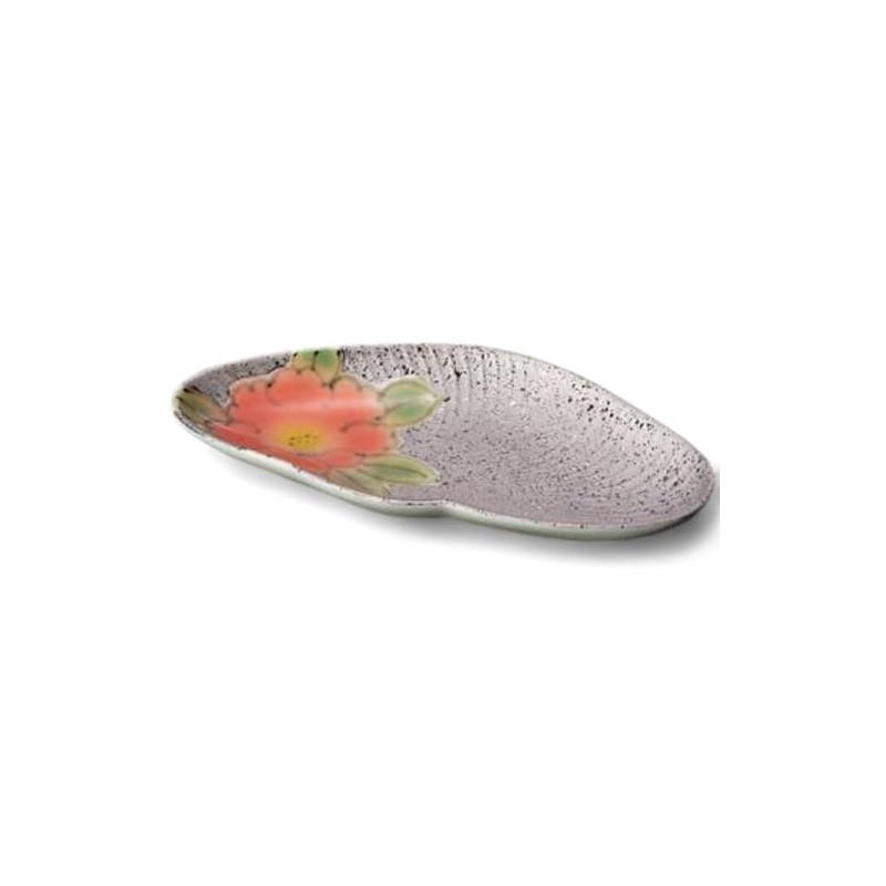 Takumikaze Arita Pottery, 7.9 inches (20 cm), Platinum, Flower, Red