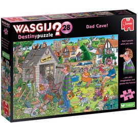 Wasgij Destiny 28, Dad Cave - Unique 1000 Piece Jigsaw Puzzles for Adults, Colourful, Fun, Challenging & Brainteasing 1000 Pc Adults Jigsaw Puzzle - 100% Recycled Cardboard - Jumbo