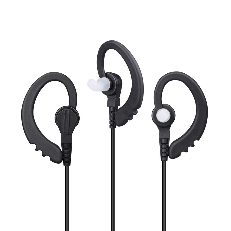 COMMIXC 2-Pack Walkie Talkie Earpieces with Mic PTT, 2.5mm 1-Pin