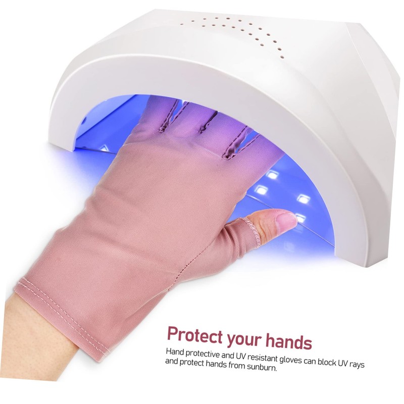 Healvian 3sets Manicure Nail Gloves Fingerless Hand Gloves for Gel