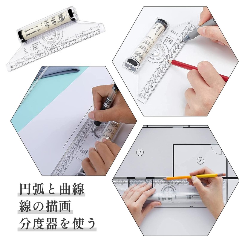 Rolling Ruler, 5.9 inches (15 cm), Plastic, Practical Measuring Ruler,