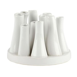 Mariles Vases Set on Base Flower Vases Flower Pot Table Decoration Table Decoration Flower Decoration 14 Diameter White