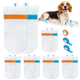 Disposable Dog Booties,Dog Paw Protectors with 3 Roll of Adhesion Bandages,Set of 20 Pcs (Size-1)