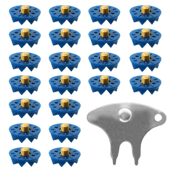 22 Pcs Screw-in Cricket Spikes Replacement, Blue Cricket Shoes Spikes,