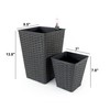 Udorich Self-Watering Wicker Planters for Indoor/Outdoor Use, Hand-Woven Design, Espresso