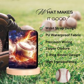 Baseball Card Binder 900 Pockets, Trading Card Collection Sports Card Binder with 50 Removable Sleeves, Double Sided Pocket Sport Card Holder PU Leather Collectible Trading Card Albums Storage