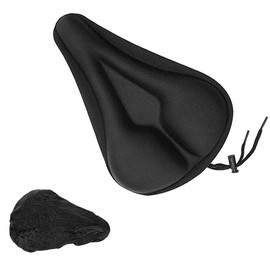 WOTOW Gel Bike Seat Cover Cushion, Comfortable Silica & Foam Padded Bicycle Saddle Cushion Spin Exercise Bikes, Road Mountain Bikes, Outdoor Cycling Water & Dust Resistant Cover