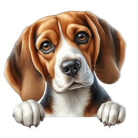 x4 Dog Stickers for Wall Decor, Covering Marks, Hardwearing Waterproof Mugs & Phone, Car Bumpers, Shower & Tile, Toilets, Laptop & More Vinyl Decals, (Beagle)
