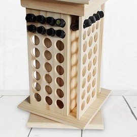 Wooden Rotating Essential Oil Bottle Holder Classification Display Stand Rack