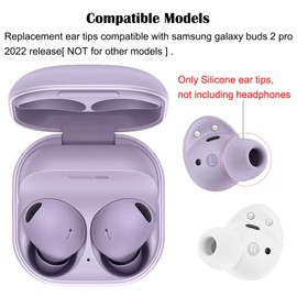DMZHY Replacement Eartips Fir for Galaxy Buds Pro 2 Earbud Tips Ear Bud Replacement Pieces Silicone Ear Bud Tips Earbuds Rubber Tips Earbud Covers Headphone Earpads Caps 6 Pairs White/Purple SML