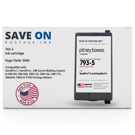 Save On Postage Ink Compatible with PB 793-5 Postage Meter Ink for SendPro C SendPro+ DM Series Mailing System and DM100, DM100i, DM125i, DM150i, DM175i, DM200L DM225 P700 Postage Meters (35 ML)