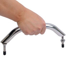2 Pcs Boat Grab Handles, Boat Marine Grab Handle Hand Rail with Flange & Stud, Stainless Steel Boat Handrail, Marine Grab Handle for Yacht, Camper, Trailer, Motor Home, Boat