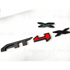Auto Front Grill Gloss Black Red AT4X OVERLAY Emblem 2023+ GMC Sierra15002500HD3500HD