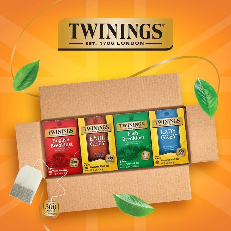 Twinings Variety Pack Black Tea Bags, 20 Count (Pack of