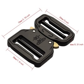 Candrame Metal Buckle Dual Adjustable No-Sew Tactical Heavy Duty Belt Buckle 1.5 inch (38mm) Quick Release Buckle Replacement