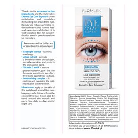 FLOSLEK Leichte Augen-Creme für Empfindliche Haut | 30 ml | Pflegt, Befeuchtet und Reduziert Falten | Pflege für Zarte Haut um die Augenpartie | für Personen ab dem 20. Lebensjahr