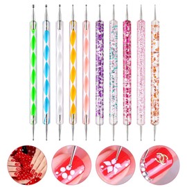 Kzvsiy 10 Pcs Nail Art Dotting Tools Set, 2-Way Dotting Pen & Ball Tip Clay Sculpting Tools for Nail Art, Manicure, Mandala Drawing, Rock Painting, and Art Tracing
