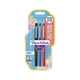 Pack of 3 Flair Original PAPERMATE Felt-Tip Pens Medium Tip 3 Coloursaa