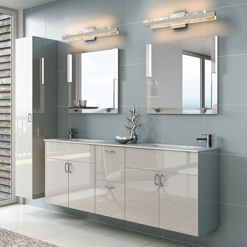 HAHZT Modern Bathroom Vanity Light: Brushed Nickel 27 inch 28W