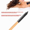 Mini Round Brush Nylon Bristles Short Hair Styling Wooden Handle