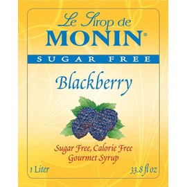 Monin Sugar-Free Blackberry Syrup Plastic Bottle, 1 Liter (33.8 fl oz)