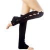 iB-iP Damen Knöpfen Mode Stretch-beinwärmer, Größe: Einheitsgröße, Schwarz