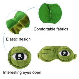 XiXiYang Sleep Mask,Eye Mask Cover for Sleeping Mask Blindfold Soft and Funny Sleep Eye 3D Frogs Masks Cover for Women, Men and Kids,Adjustable to Open or Close Both Eyes, Blackout Eye Mask for Rest