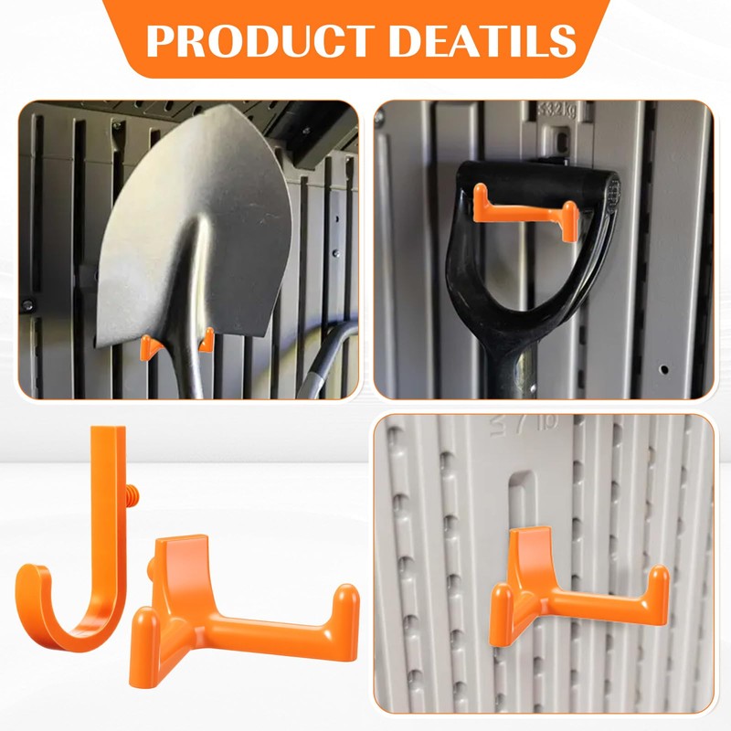 Qiyaz 19 Pcs Shed Storage Hooks Compatible with Suncast/Craftsman, J/V