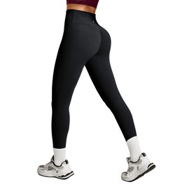 Heathyoga Scrunch Butt Lifting Leggings with Pockets for Women Tummy Control Workout Leggings No Front Seam Yoga Pants Black