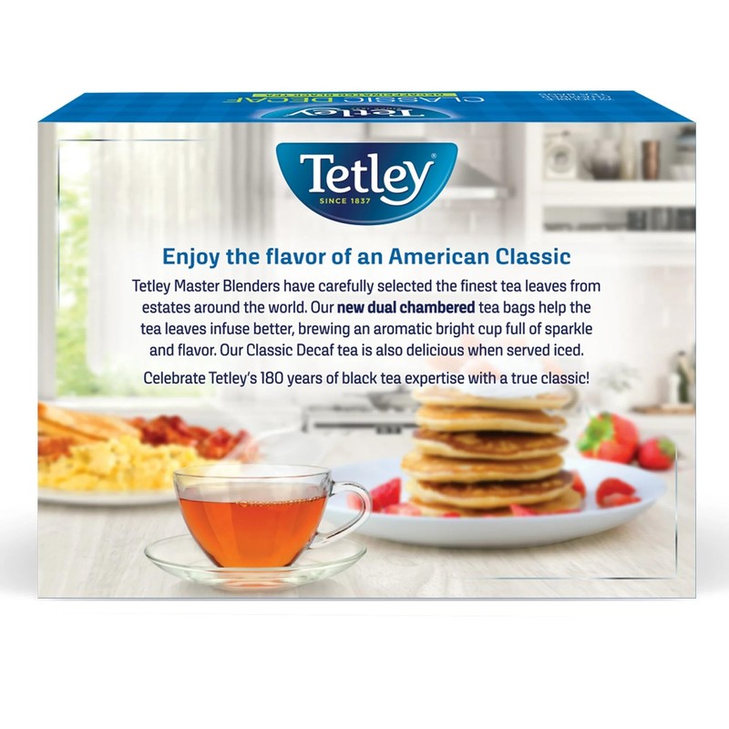 Tetley, Decaffeinated Classic Black Tea Bags, 72 Count
