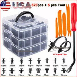 Cooligg 635 Car Push Retainer Auto Fasteners Push Trim Plastic Clip Pin Rivet Bumper Kit