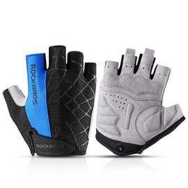 ROCKBROS Cycling Gloves, Fingertip Cycling Gloves, Summer, Shock Absorbing Pad, Breathable, Anti-Slip, Bike, Bicycle Gloves, Men's, Women's