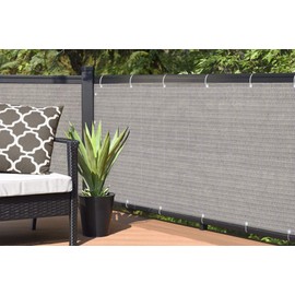 Alion Home© HDPE Privacy Screen Mesh for Pool, Patio, Deck, Balcony, Railing, Fence. No Black Trim. (4' x 10', Smoke)