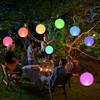 SEMANJLL 4PCS Solar Powered Floating Pool Lights,14" Inflatable LED Glow