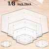 Weewooday 6 Pieces Hexagon Quilting Templates 1 Inch, 1.5 Inch,