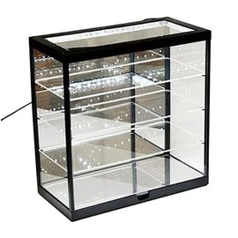 Collectible 4-Layer Display Showcase with USB Powered LED Lights Black for 1/18 1/24 1/32 1/43 1/64 Scale Models