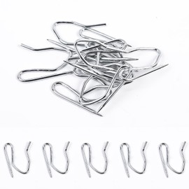 60 Pcs Curtain Hooks for Drapes 1.2 Inches Rustproof Stainless Steel Drapery Hooks Heavy-Duty Pin-On Drapery Hooks for Window Curtain, Door Curtain and Shower Curtain Silver White