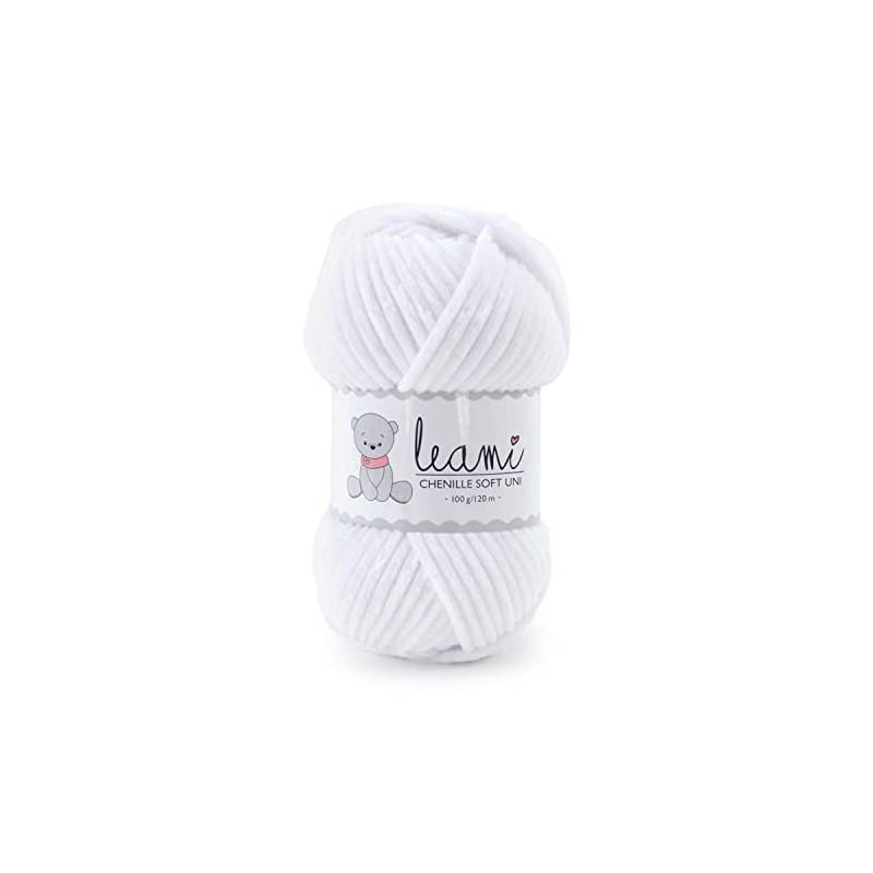 LEAMI Chenille Soft UNI 101 White (100g/120m)