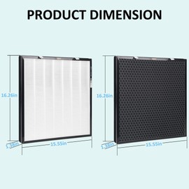 Hfunmo RFM80 True HEPA Replacement Filter for Oransi Max OVHM80, H13 Ture HEPA Filter, High-Efficiency Activated Carbon Filter and 3 Extra Pre-Filters