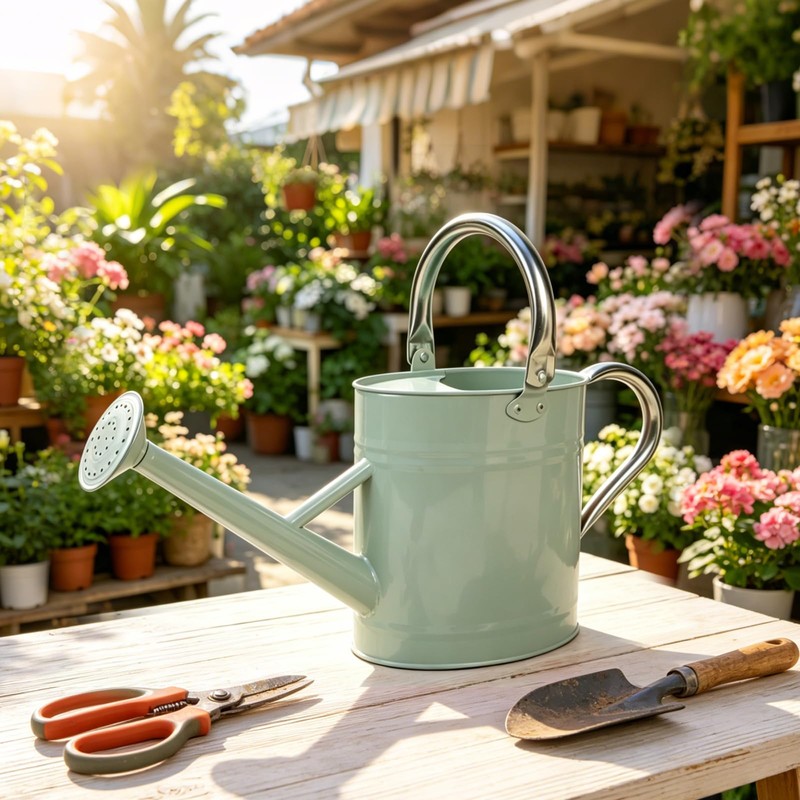 1 Gallon Watering Can for Outdoor&Indoor Plants，Cream Green