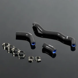 PIT66 Silicone Radiator Tube Hose Kit,Compatible with 2002-2015 Suzuki DRZ400S DRZ400SM Black with Clamps