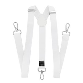 axy Men's Braces with 3 Robust Lobster Clasps, 2.5 cm Wide, Y-Shape, Fully Adjustable, White