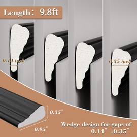 9.8 Ft Weather Stripping Window Seal Strip,Self-Adhesive Foam Weather Strip for Window Door Insulation,Soundproofing Weatherstripping for Windows Gap Filler,Wedge Window Sealer Tape for Winter,Blcak