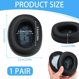 2PCS Replacement Ear Pads for JBL Live 650BTNC, 660BTNC, Over-Ear Headphones - Black Upgraded Memory Foam Earpads Replacement Earmuffs Leather Earpads Cushions