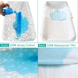 Changing Pad Cover Waterproof 2 Pack, 100% Organic Cotton Change Table Cover Sheets, Ultra Soft and Breathable, Grey Star Print