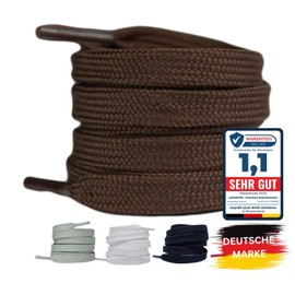 LaceHype 2 Pairs of Premium Shoelaces, Flat, Tear-Resistant, 10 mm Wide, Replacement Polyester Shoelaces for Trainers, Sports Shoes (Brown, 110)